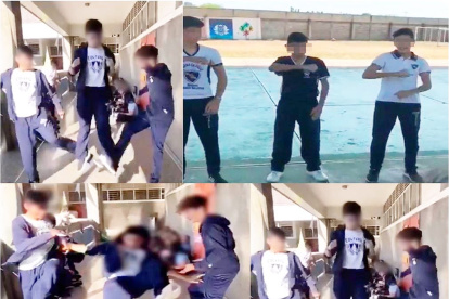 Hecho. Esta es la secuencia del reto romprecráneos, considerado peligroso por alumnos y autoridades.