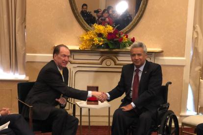 El presidente Lenín Moreno se reunió con David Malpass, principal del Banco Mundial.
