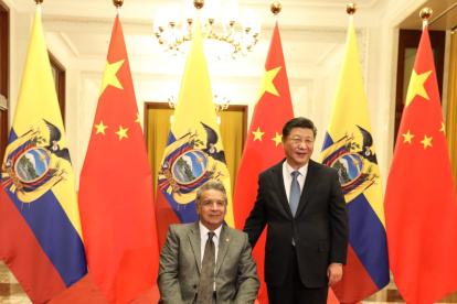 El presidente Lenín Moreno junto a su par de China, Xi Jinping, durante su visita a finales de 2018.