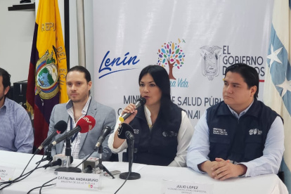 La ministra de Salud, Catalina Andramuño, durante la rueda de prensa donde confirmó el primer caso de coronavirus.