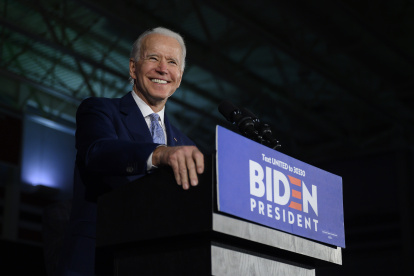 Democratic presidential candidate Joe Biden delivers remarks at his primary night election event in Columbia, South Carolina, on February 29, 2020. - Former vice president Joe Biden won the South Carolina primary on Saturday, reviving his flagging campaign and positioning himself as the leading rival to frontrunner Bernie Sanders in the race for the Democratic presidential nomination. (Photo by JIM WATSON / AFP)