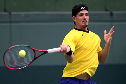 Emilio Gómez, tenista ecuatoriano, dio el primer punto ante los japoneses.