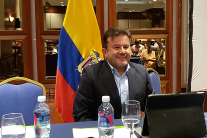 Óscar Brito presentó su precandidatura presidencial para las elecciones 2021 en Guayaquil.