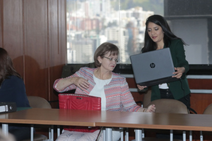 La exasambleísta Norma Vallejo durante la audiencia preparatoria de juicio cumplida el año anterior en la Corte