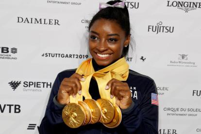 La gimnasta artística Simon Biles ganó oro para Estados Unidos en los Juegos Olímpicos de Río de Janeiro.