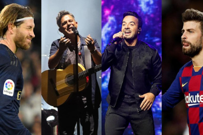 Sergio Ramos, Alejandro Sanz, Luis Fonsi y Gerard Piqué "jugarán" mañana en la misma cancha durante el concierto virtual LaLiga Santander Fest que servirá para recaudar fondos contra el COVID-19.