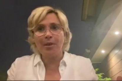 La alcaldesa Cynthia Viteri, en su enlace de esta noche.