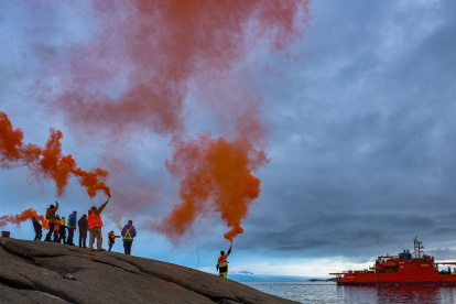 This handout photo taken on February 20, 2020 and released on March 31 by the Australian Antarctic Division shows the Aurora Australis leaving the winter team of 19 expeditioners at Mawson research station for the rest of the 2020. - Inside Australia"s four remote Antarctic research bases, some 89 people find themselves ensconced on the only COVID-19 coronavirus-free continent as they watch their old home transform beyond recognition. (Photo by Matt WILLIAMS / AUSTRALIAN ANTARCTIC DIVISION / AFP) / TO BE USED EXCLUSIVELY FOR AFP STORY Health-Virus-Palau
-----EDITORS NOTE --- RESTRICTED TO EDITORIAL USE - MANDATORY CREDIT "AFP PHOTO /  MATT WILLIAMS / AUSTRALIAN ANTARCTIC DIVISION" - NO MARKETING - NO ADVERTISING CAMPAIGNS - DISTRIBUTED AS A SERVICE TO CLIENTS  - NO ARCHIVES - ONE TIME USE /