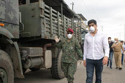 A través de una rueda de prensa, el vicepresidente Sonnenholzner informó sobre la compra y entrega de insumos médicos y equipos de protección.