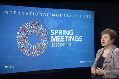 La directora del FMI, Kristalina Georgieva, dio un balance preliminar de la situación económica mundial.