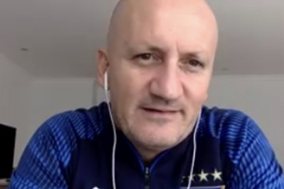 Pablo Repetto en rueda de prensa virtual con Liga de Quito.