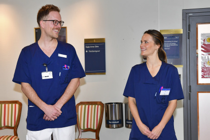 La princesa Sofia, en el hospital Sophiahemmet de Estocolmo.