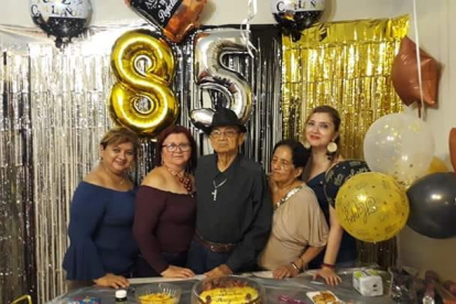 Ángel Alfonso Almeida Cabeza el día que celebró sus 85 años de edad.