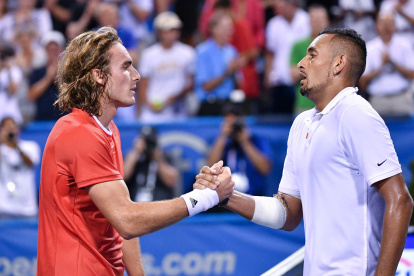 La buena relación de amistad entre Tsitsipas (i) y Kyrgios quedó demostrada con la publicación d ayer en Instagram