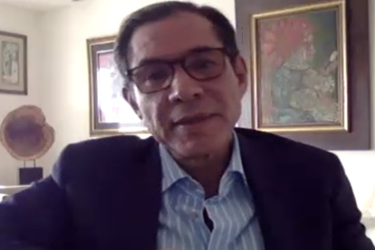 Eduardo Carmigniani, durante su exposición en el conversatorio virtual sobre las leyes planteadas por el Gobierno.