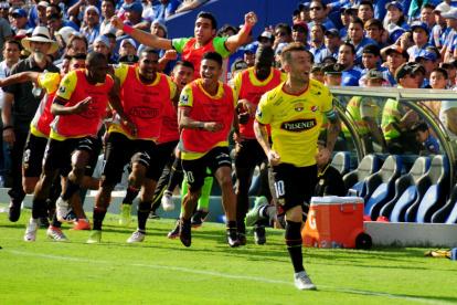 El volante Damián Díaz marcó el gol del triunfo con el que Barcelona se impuso ante Emelec, de visita, el 26 de octubre de 2016.