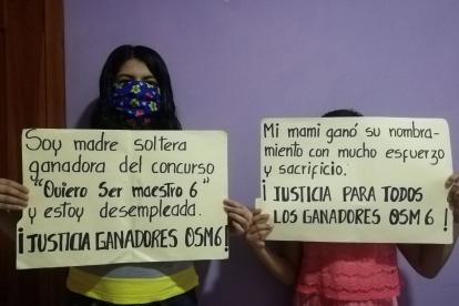 Desde su confinamiento por la epidemia del COVID-19, los maestros rechazan su desvinculación del magisterio.
