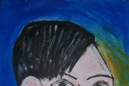 Trabajo. El artista dedeicó su pintura al personal de Salud de todo el mundo.