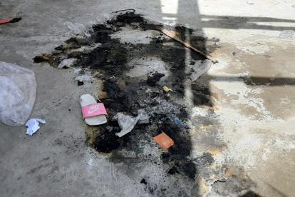 Las huellas de la incineración de Camila Solís, halladas en la casa de uno de los detenidos.