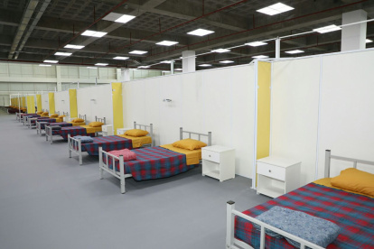 En el paque Bicentenario se adecuaron los espacios para albergar 370 camas para pacientes leves y moderados de COVID-19.