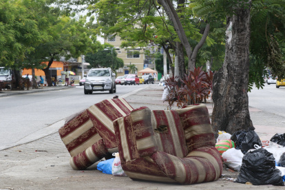 Situación. Así permanecían estos objetos en la avenida principal de Sauces 4.