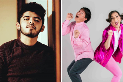 Diego Ulloa y David Reinoso junto a Victor Arauz caracterizados como La Melo y la Michy.