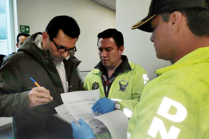 Pablo Romero, al momento de su llegada a Ecuador como parte del proceso de extradición.