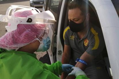 Máximo Villafañe se sometió a la prueba rápida antes de entrar al estadio.