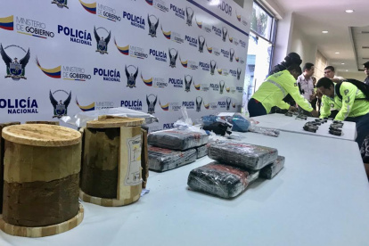 Droga incautadas en operativos de la Policía Nacional de la Zona 8, en Guayaquil.