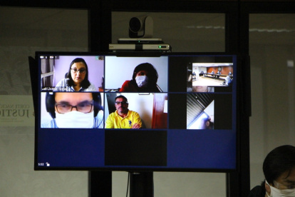 El exsecretario dela Senain Pablo Romero siguió el juicio desde el Centro de Detención de El Inca, en Quito.