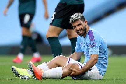 Sergio Aguero, del Manchester City, sufrió una lesión en el último partido y se le terminó la temporada