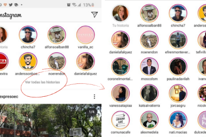 La doble fila de stories es la nueva actualización de Instagram.