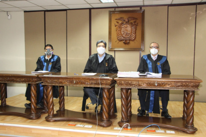 El tribunal del caso Quinsaloma estuvo presidido por el juez Marco Rodríguez (c).