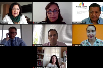 La subcomisión de de Educación recibió a la presidenta del CES para conocer el avance de la intervención de la Universidad de Guayaquil