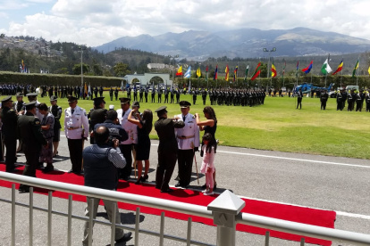 Ceremonia. Los tenientes coroneles durante la ceremonia de ascenso en la Escuela Superior de Policía.