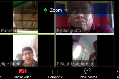 Parte de los participantes del maratón virtual de líderes comunitarios por un sistema de salud sin corrupción.