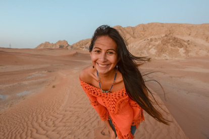 Cynthia Navarrete, guayaquileña de 34 años quien reside en Dubai donde imparte clases de inglés.