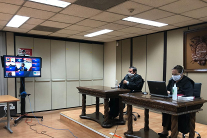 El tribunal durante el anuncio de la sentencia para Norma Vallejo.