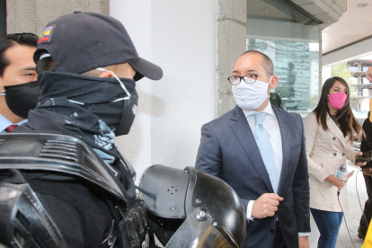 Luis Ortega, defensa de Eliseo Azuero, a su llegada este 17 de julio a la Fiscalía.