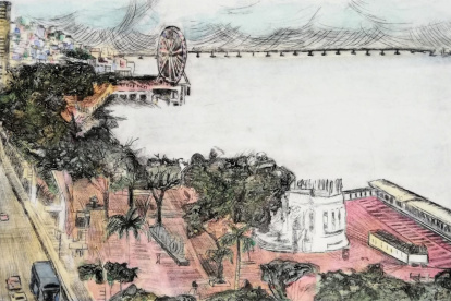 ‘Desde la ventana’, de Diana Gardeneira, es uno de los grabados de la exposición virtual.