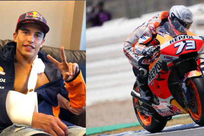 El piloto español sufrió una caída en su moto el fin de semana pasado y su peso cayó sobre su hombro derecho. Los daños no fueron de gravedad.