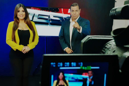 Sofía Caiche y Luis Fernando Anangonó, director del espacio