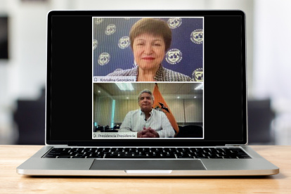 El mandatario mantuvo una reunión con la directora del organismo multilateral.