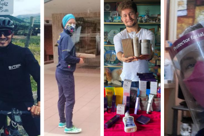 Byron Guamá (ciclismo), Johana Ordóñez (marcha), Lenin Preciado (judo) y Anggie Avegno (canotaje) se ayudan en la crisis con proyectos personales.