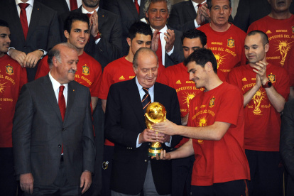 El español Íker Casillas, en uno de los momentos más felices de su carrera: el título mundial en 2010.