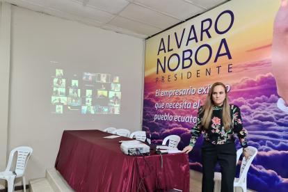 Sylka Sánchez, dirigente del partido, luego de dirigirse a los delegados de la organización en las provincias vía telemática.