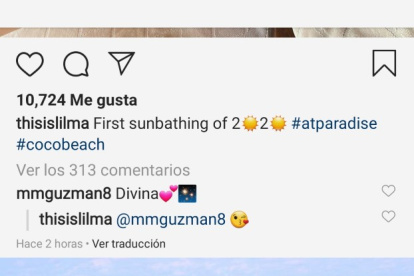 María García, esposa de Felipao, durante las vacaciones de la pareja.