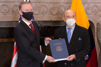 El canciller Luis Gallegos resaltó que las relaciones y la cooperación entre Quito y Washington se encuentran  "en su mejor momento".