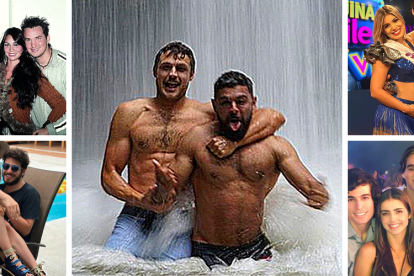 Los famosos junto a sus familiares.