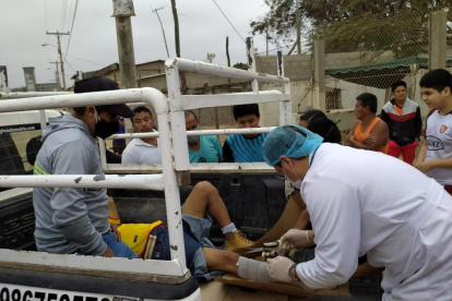El obrero fue atendido y derivado a una casa de salud de Santa Elena.